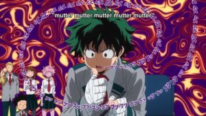 Midoriya mumbling